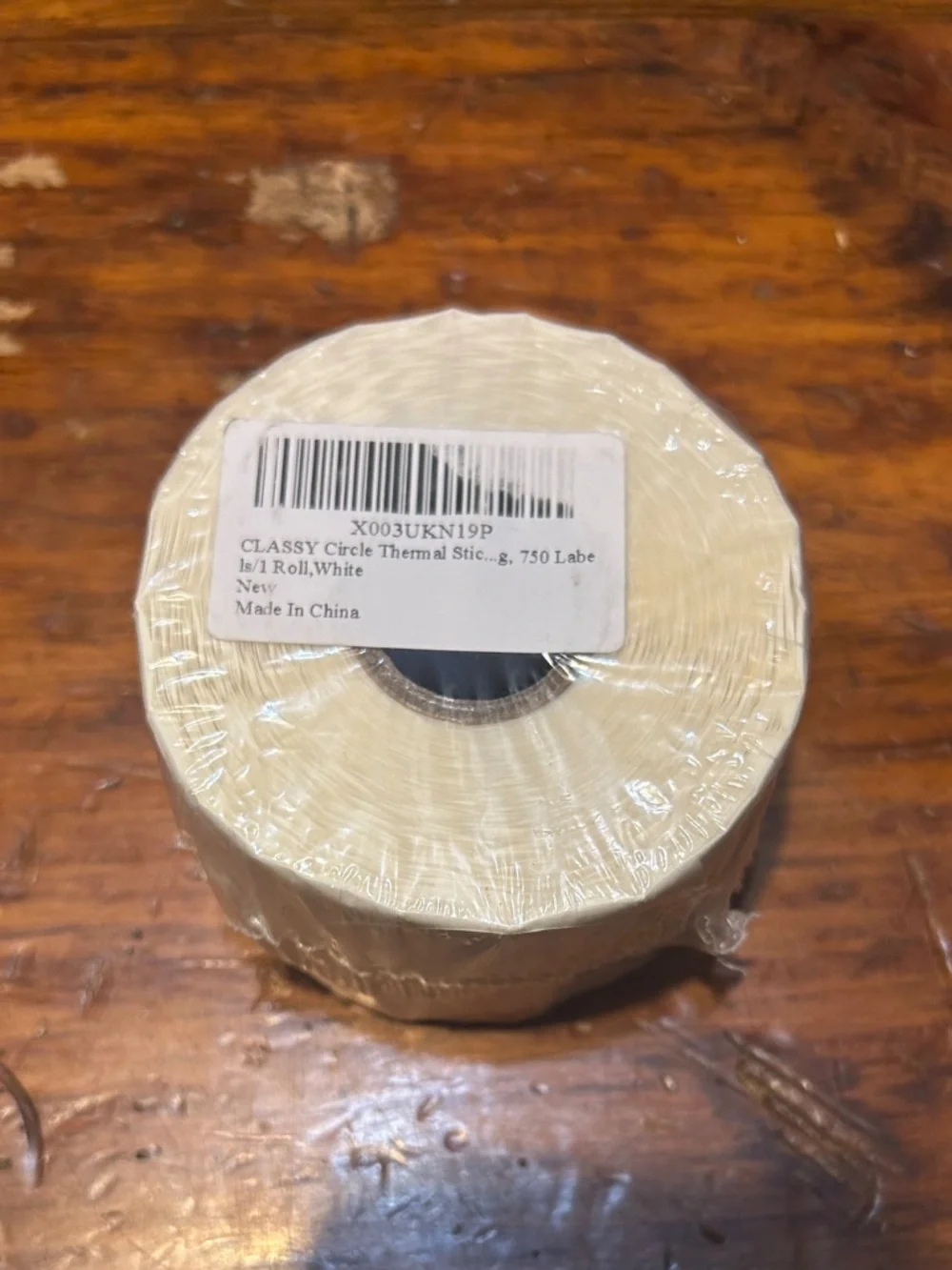 Classy roll of 2” thermal stickers (750) white